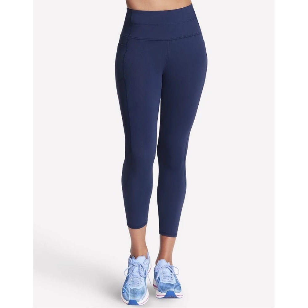 Skechers Women's Navy Blue GOwalk High Waisted Side Pockets 7/8 Leggings Size XL